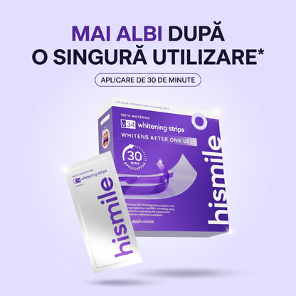 HISMILE Benzi pentru Albirea Dinților V34 + PAP+ – 14 Aplicări