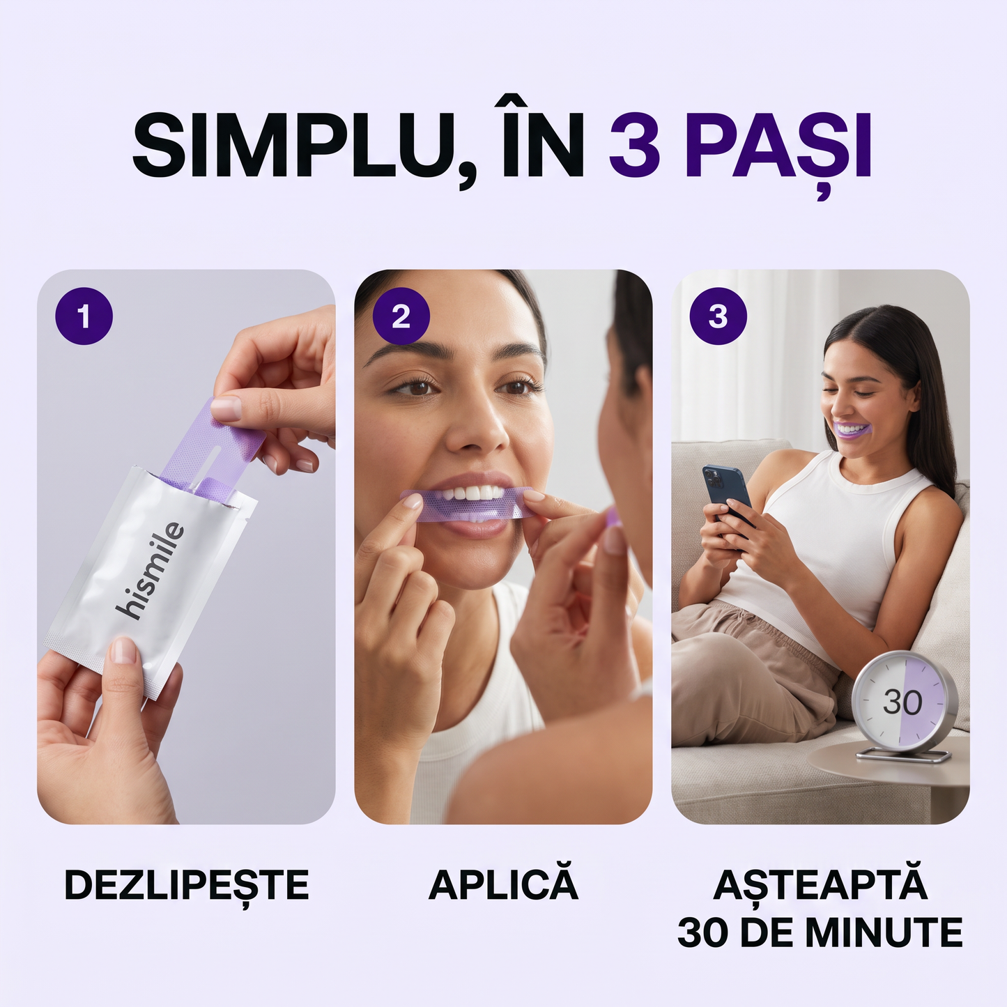 HISMILE Benzi pentru Albirea Dinților V34 + PAP+ – 14 Aplicări