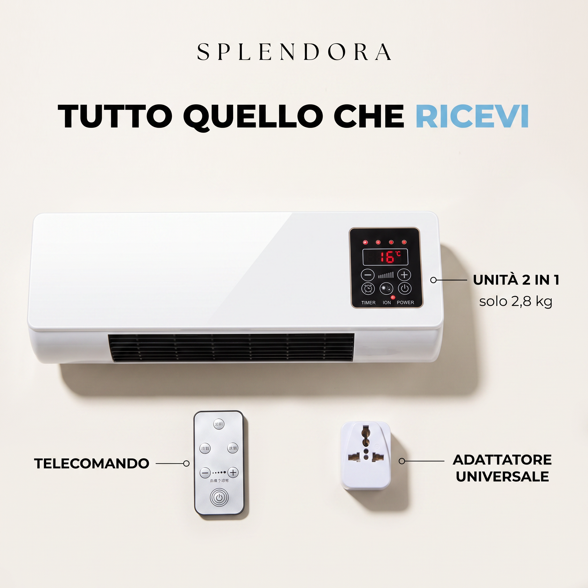 Mini Condizionatore e Riscaldatore Portatile 2 in 1