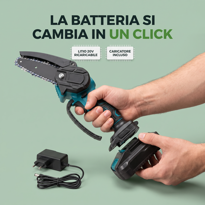 TaglioLampo™ – Bezprzewodowa Elektryczna Mini Piła Łańcuchowa 4" z Akumulatorem 20V