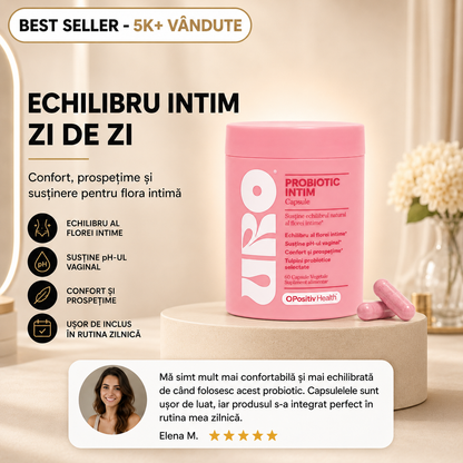 URO Probiotic Intim pentru Femei – 4 Tulpini Lactobacillus, 60 Capsule